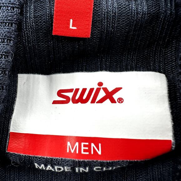 Swix RaceX Warm Bodywear Half Zip Top Base Layer Merino Wool Navy Blue Large - Picture 4 of 7